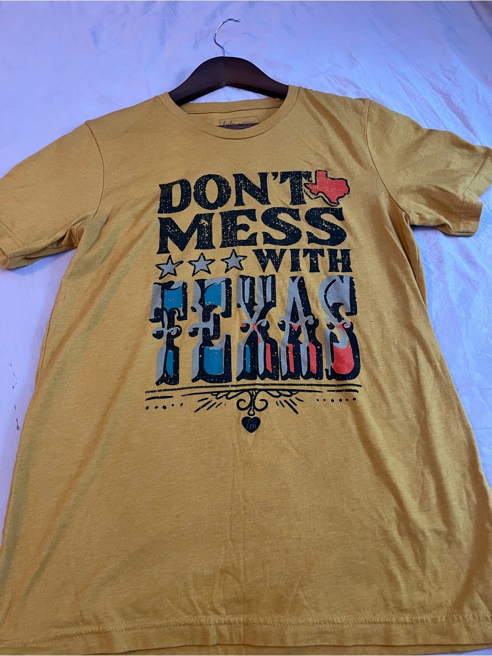 Don't Mess With Texas Graphic Tee - Mustard Yellow